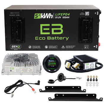 BuggiesUnlimited.com; Club Car DS H Frame Eco Lithium 51v 105Ah GEN3 Skinny Conversion Kit