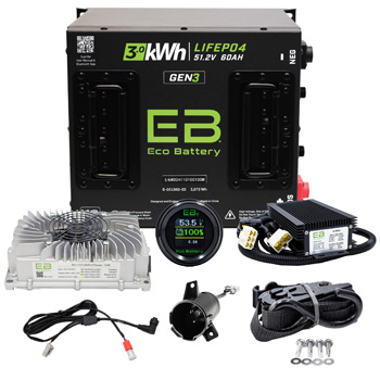 BuggiesUnlimited.com; Club Car Precedent/ Onward/ Tempo Eco Lithium 51V 60Ah GEN3 Conversion Kit