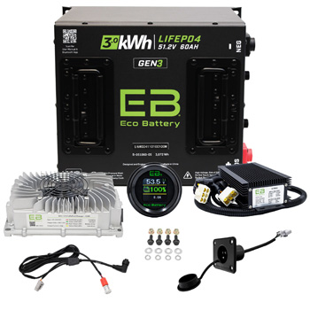 BuggiesUnlimited.com; EZGO TXT Eco Lithium 51V 60Ah GEN3 Conversion Kit