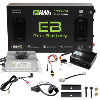 BuggiesUnlimited.com; ICON® EV 2024-Up Eco Lithium 70v 105Ah GEN3 Conversion Kit