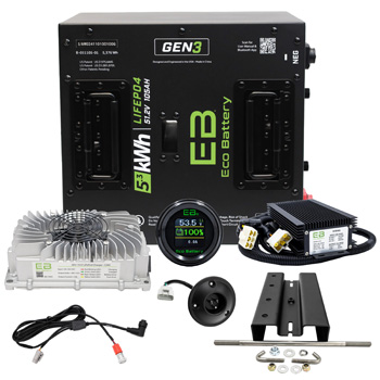 BuggiesUnlimited.com; Yamaha G29/ Drive 2007-2010 Eco Lithium 51v 105Ah GEN3 Conversion Kit