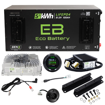 BuggiesUnlimited.com; Yamaha G19/ G22 Eco Lithium T51v 105Ah GEN3 Skinny Conversion Kit